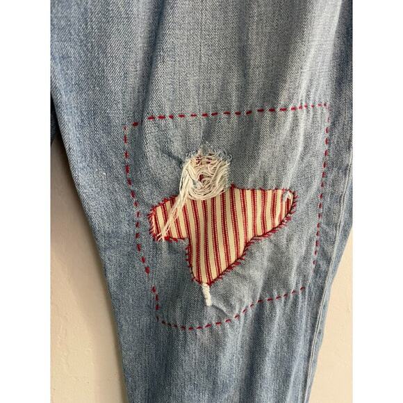 Grlfrnd 30 Jeans The Bella Low Rise Boyrfriend Patchwork Straight Baggy Fit - Picture 6 of 10